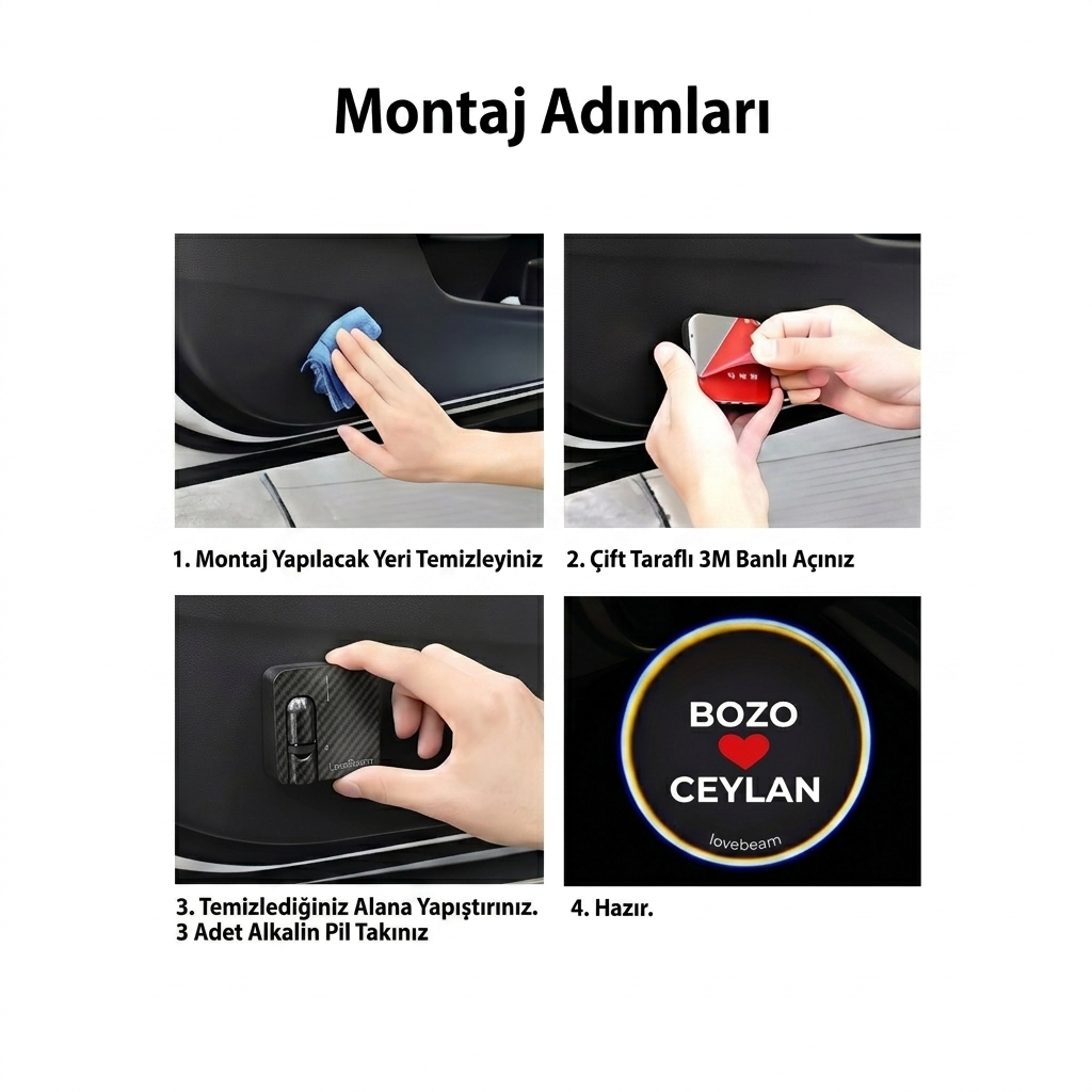 LoveBeam® Premium Kişiye Özel Led 2 Adet